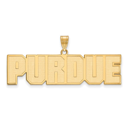 14K Yellow Gold Logoart Purdue University Block Type Large Pendant
