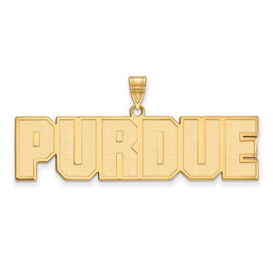 Gold Plated Sterling Silver Logoart Purdue University Block Type Large Pendant