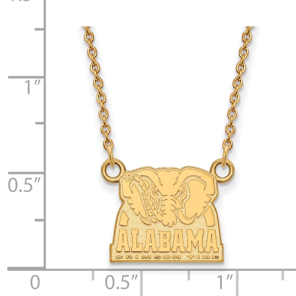 10K Yellow Gold Logoart University Of Alabama Elephant Small Pendant 18 Inch Necklace