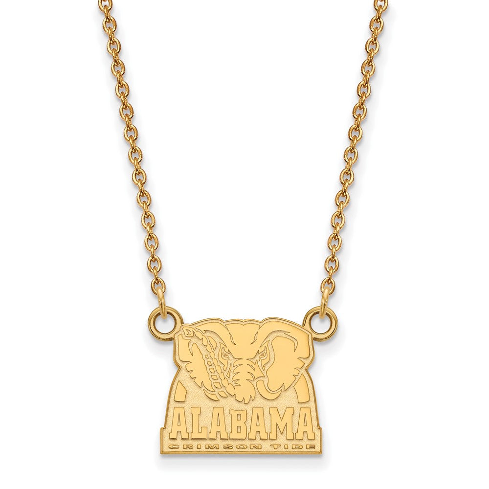 14K Yellow Gold Logoart University Of Alabama Elephant Small Pendant 18 Inch Necklace
