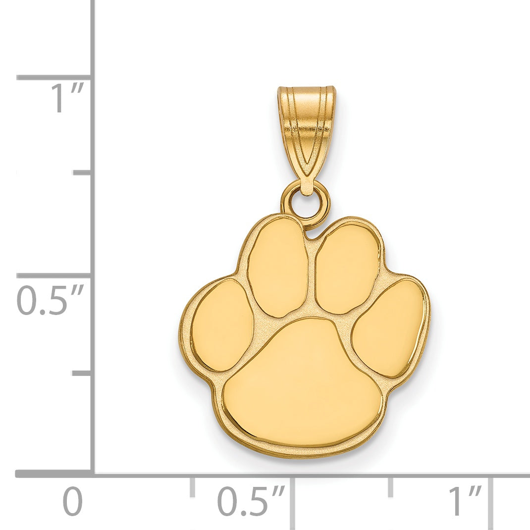 14K Yellow Gold Logoart Auburn University Tiger Paw Medium Pendant