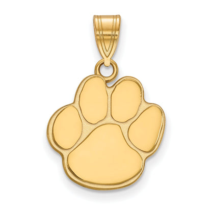 14K Yellow Gold Logoart Auburn University Tiger Paw Medium Pendant