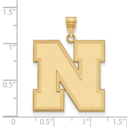 10K Yellow Gold Logoart University Of Nebraska Letter N Extra Large Pendant