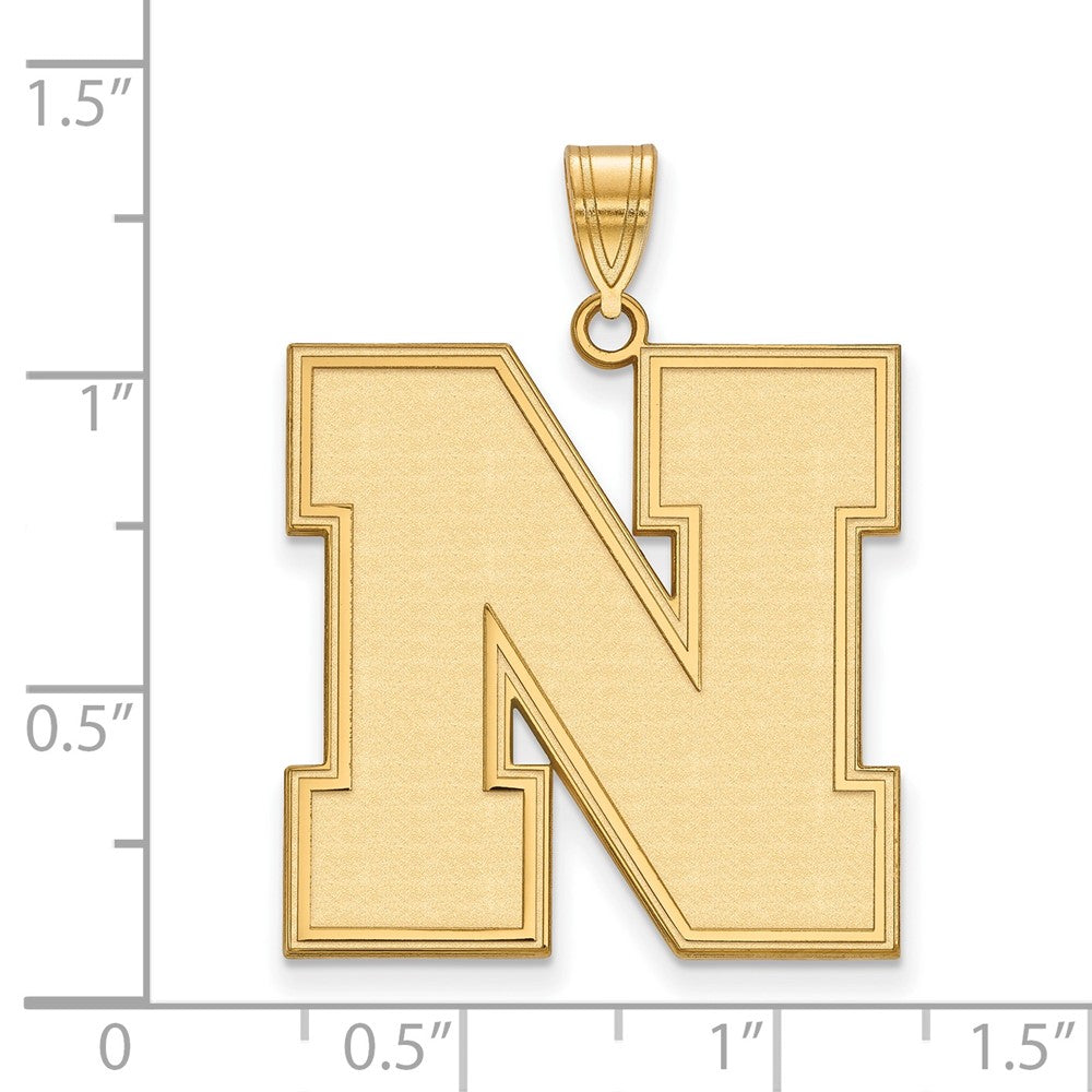 14K Yellow Gold Logoart University Of Nebraska Letter N Extra Large Pendant