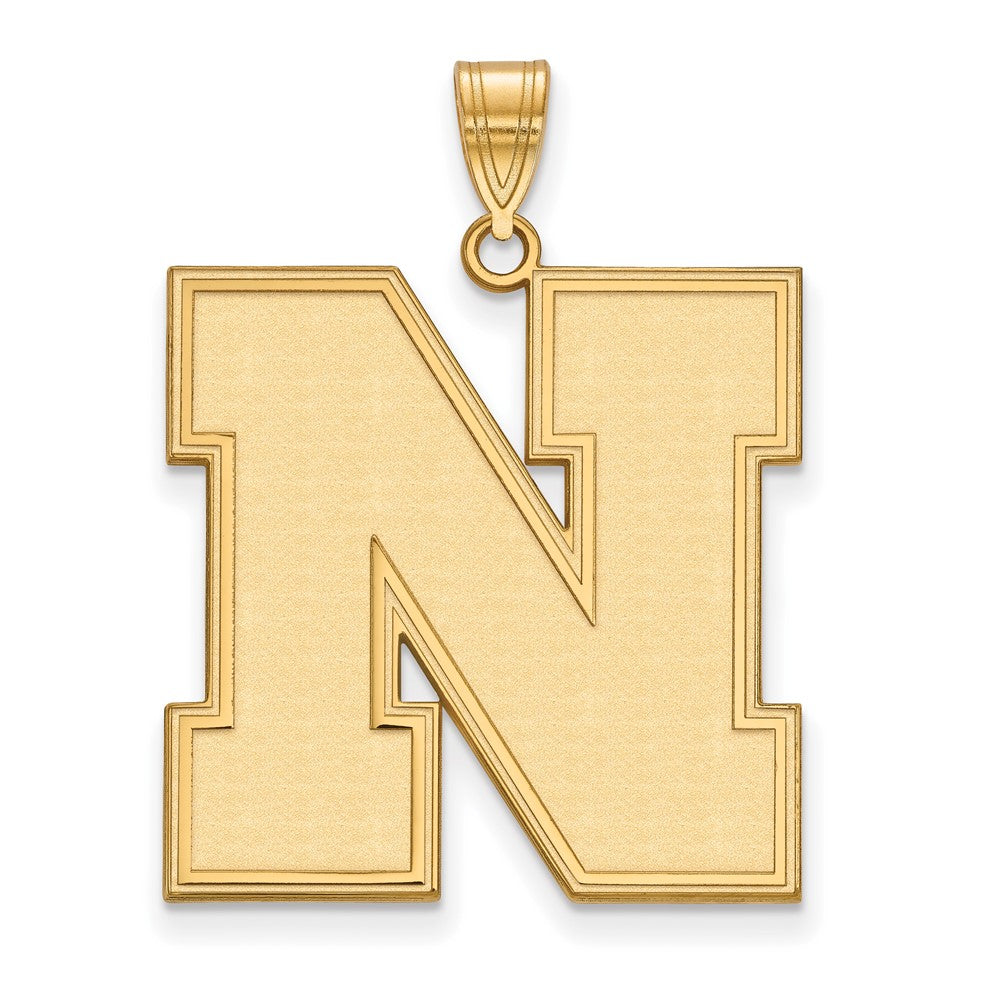 14K Yellow Gold Logoart University Of Nebraska Letter N Extra Large Pendant