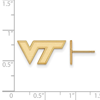 10K Yellow Gold Logoart Virginia Tech V T Extra Small Post Earrings