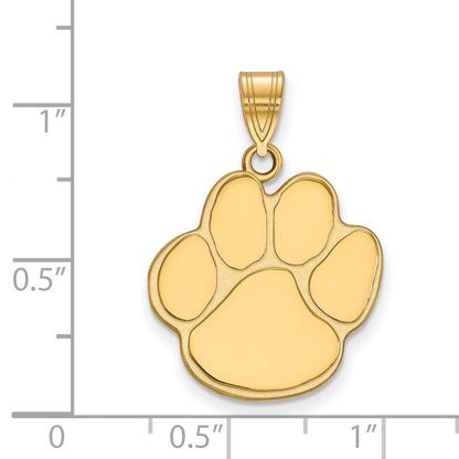 10K Yellow Gold Logoart Auburn University Tiger Paw Large Pendant