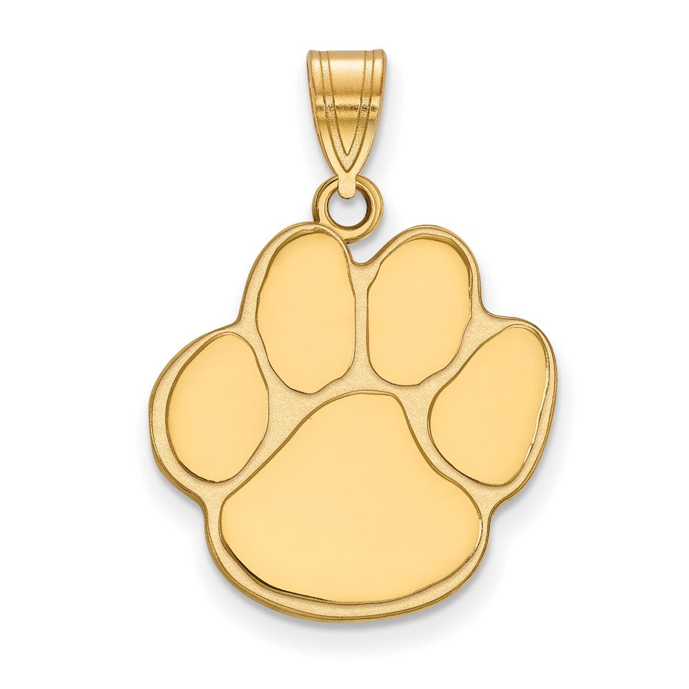 14K Yellow Gold Logoart Auburn University Tiger Paw Large Pendant