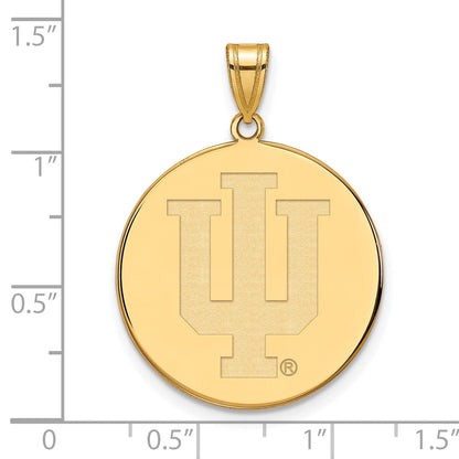 14K Yellow Gold Logoart Indiana University I U Extra Large Disc Pendant