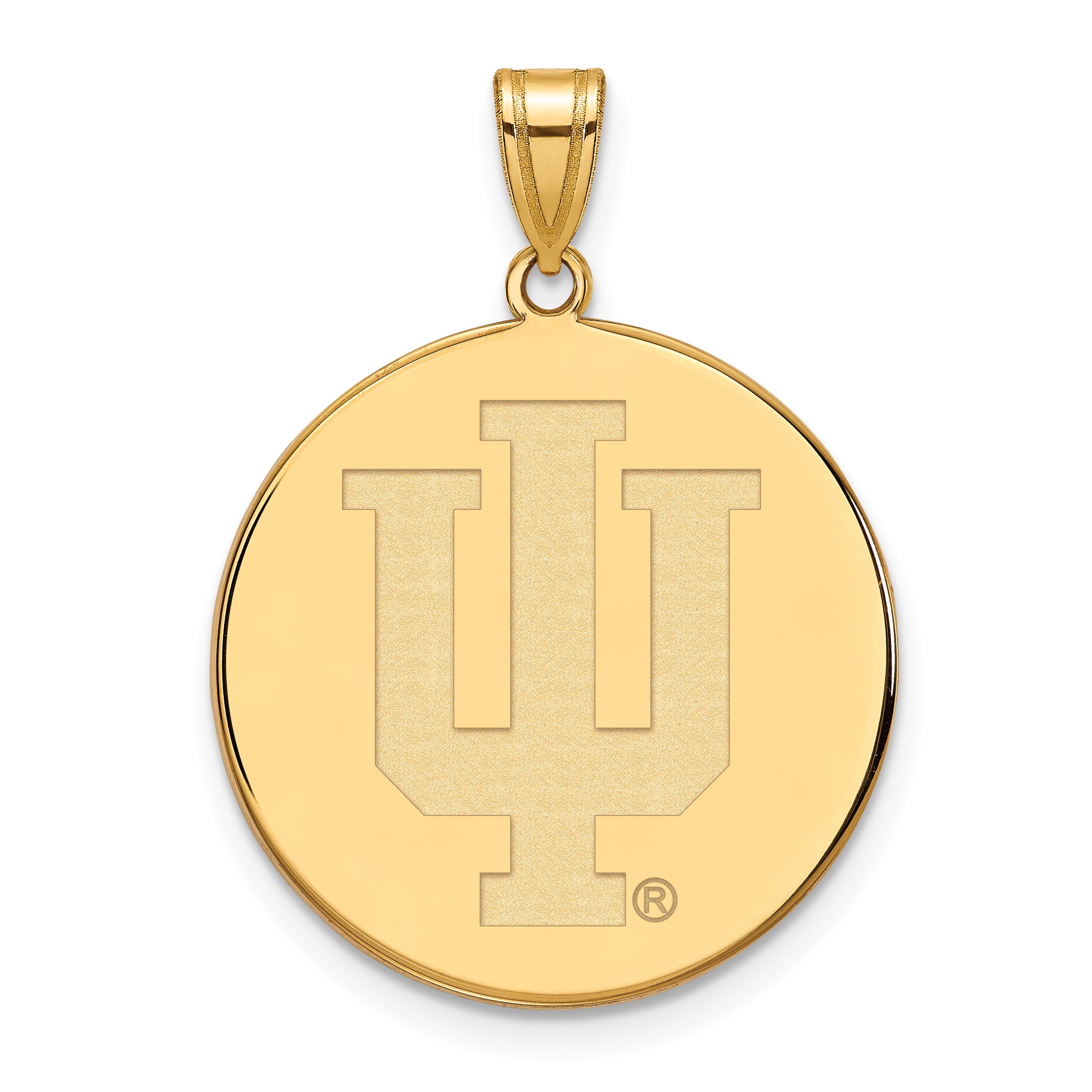 Gold Plated Sterling Silver Logoart Indiana University I U Extra Large Disc Pendant