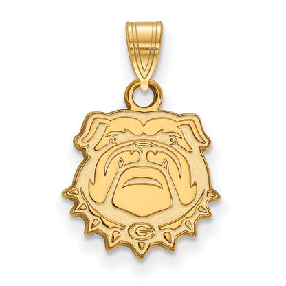 14K Yellow Gold Logoart University Of Georgia Bulldog Small Pendant