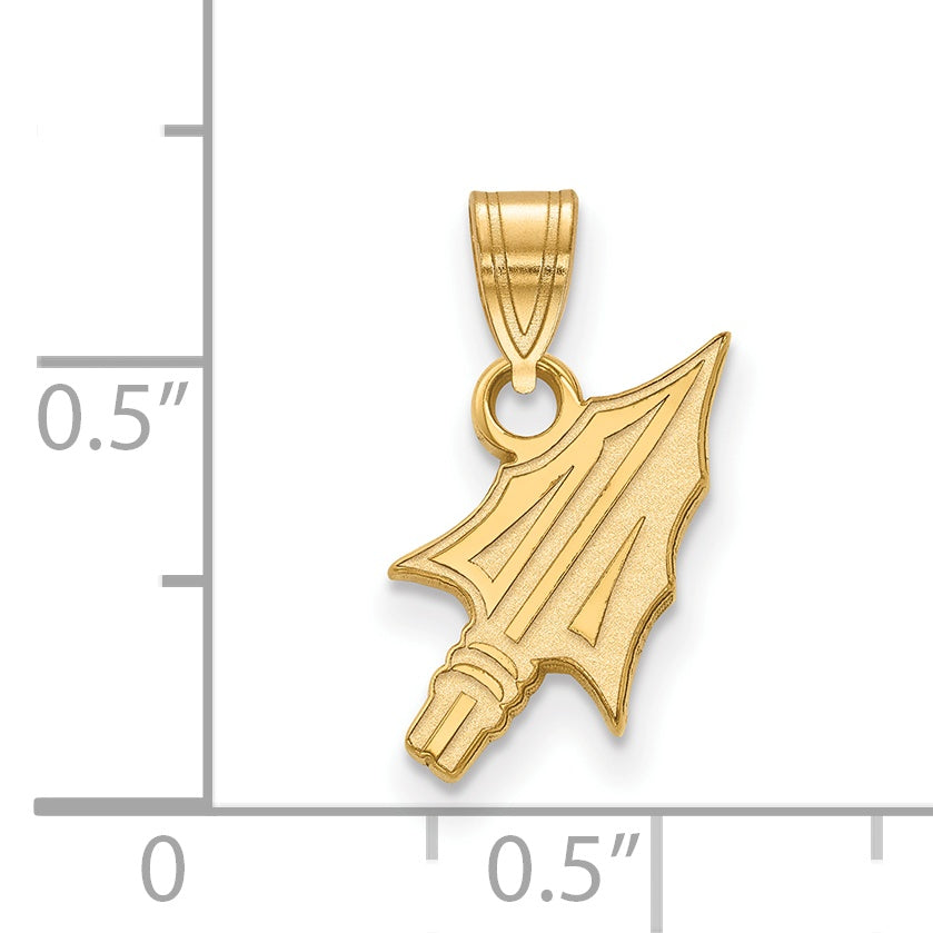 14K Yellow Gold Logoart Florida State University Arrow Small Pendant