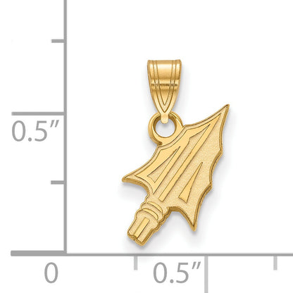 Gold Plated Sterling Silver Logoart Florida State University Arrow Small Pendant