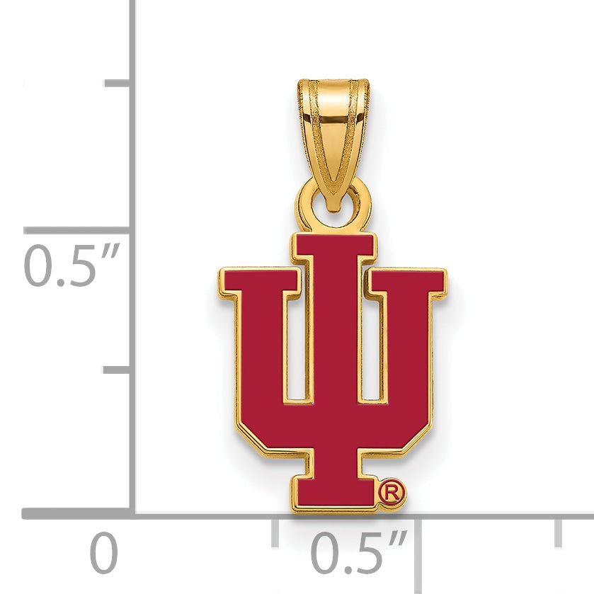 Gold Plated Sterling Silver Logoart Indiana University I U Small Enameled Pendant