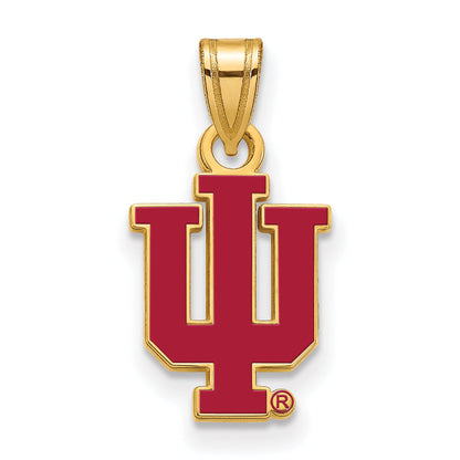 Gold Plated Sterling Silver Logoart Indiana University I U Small Enameled Pendant