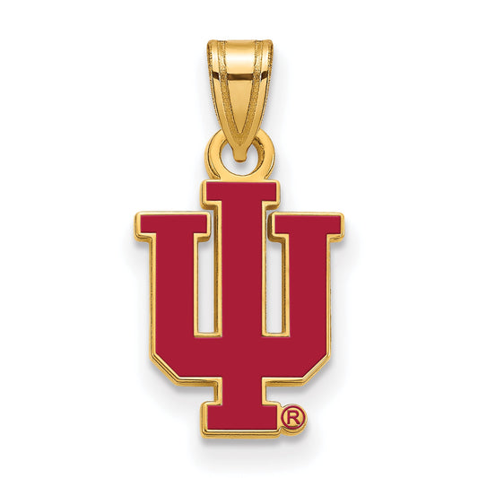 Gold Plated Sterling Silver Logoart Indiana University I U Small Enameled Pendant