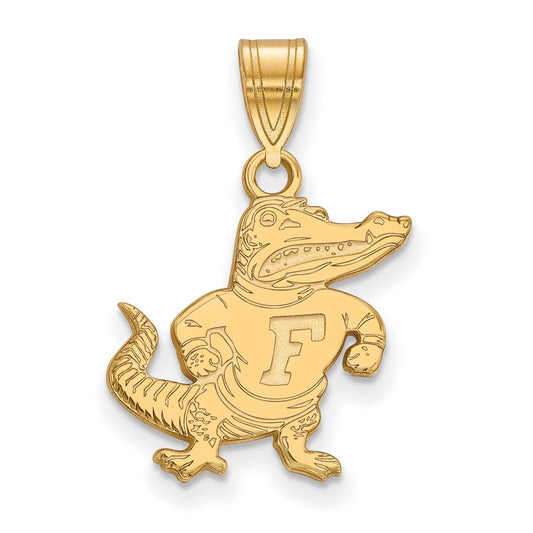 Gold Plated Sterling Silver Logoart University Of Florida Gator Medium Pendant
