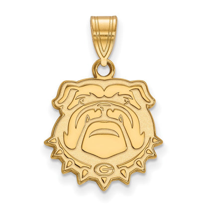 14K Yellow Gold Logoart University Of Georgia Bulldog Medium Pendant