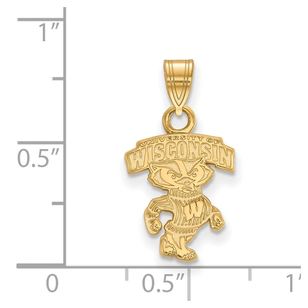 10K Yellow Gold Logoart University Of Wisconsin Small Pendant