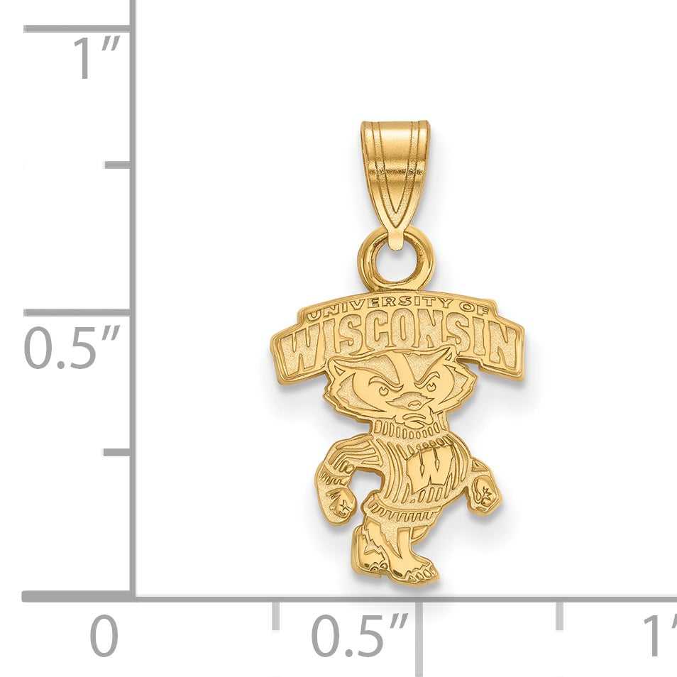 14K Yellow Gold Logoart University Of Wisconsin Small Pendant