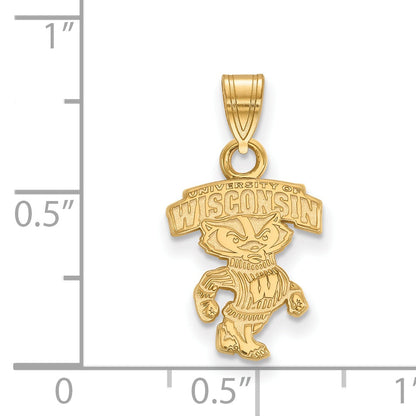 14K Yellow Gold Logoart University Of Wisconsin Small Pendant