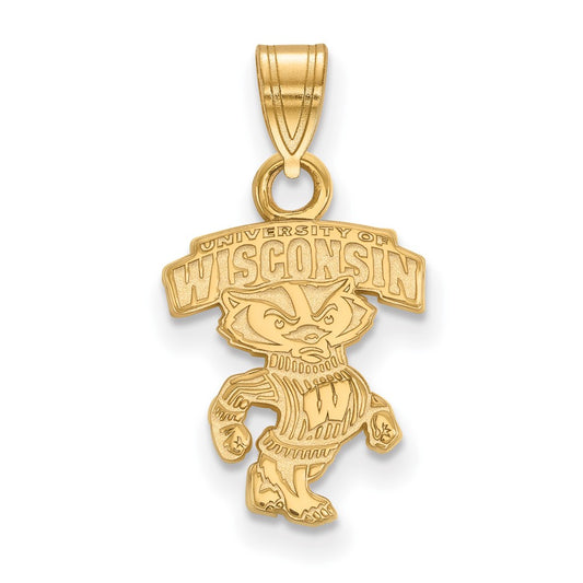 10K Yellow Gold Logoart University Of Wisconsin Small Pendant