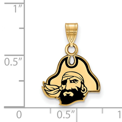 Gold Plated Sterling Silver Logoart East Carolina University Pirate Small Enameled Pendant