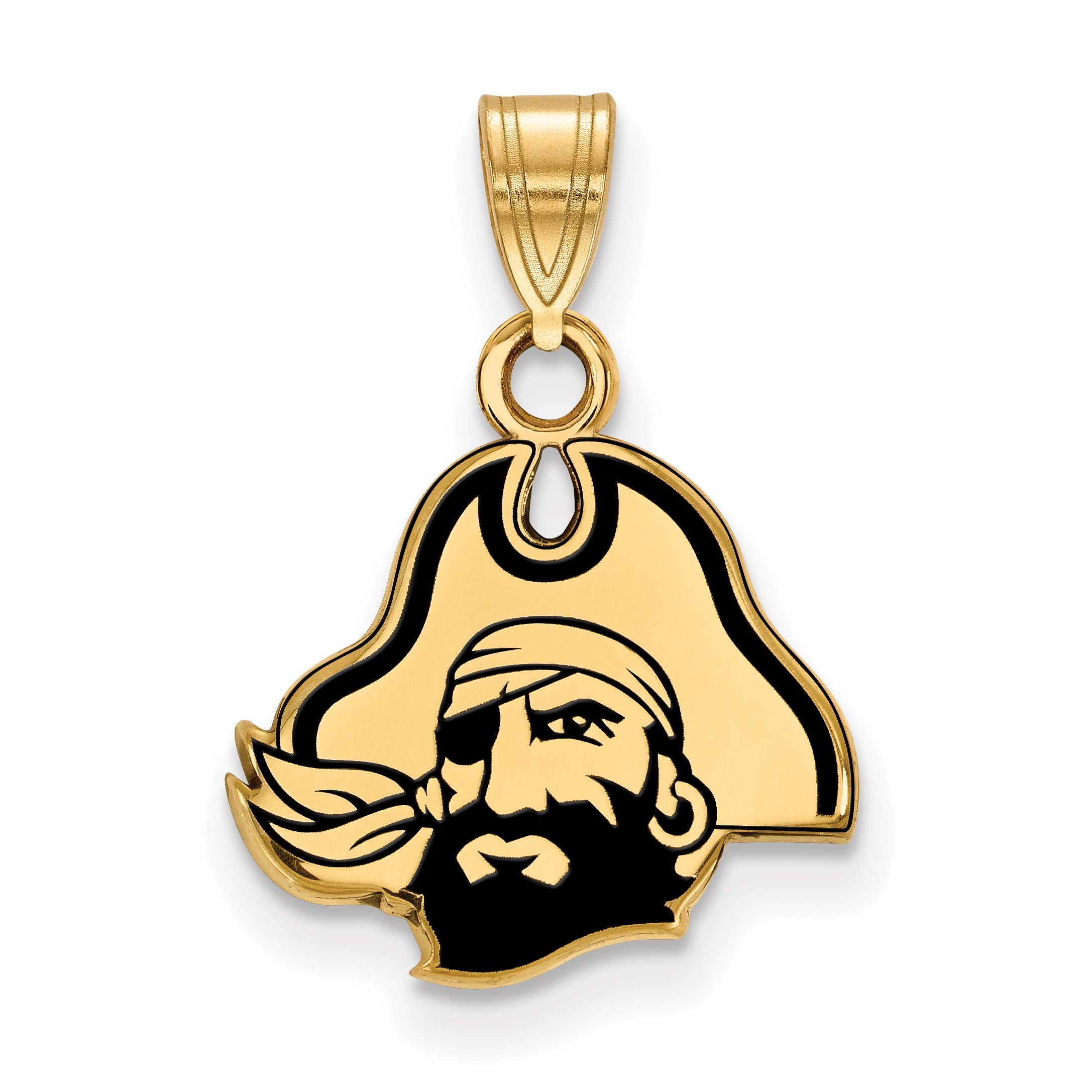 Gold Plated Sterling Silver Logoart East Carolina University Pirate Small Enameled Pendant