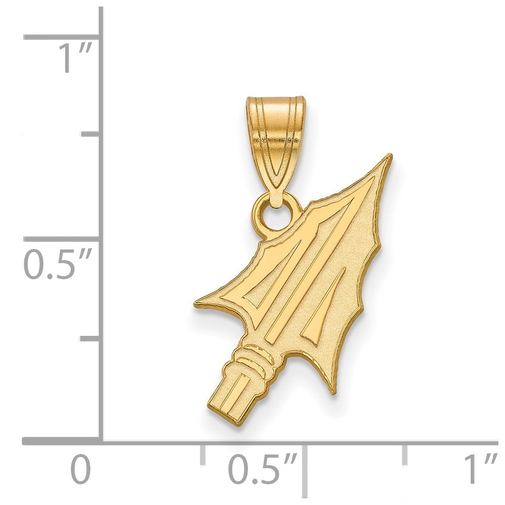 14K Yellow Gold Logoart Florida State University Arrow Medium Pendant