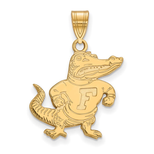 Gold Plated Sterling Silver Logoart University Of Florida Gator Large Pendant