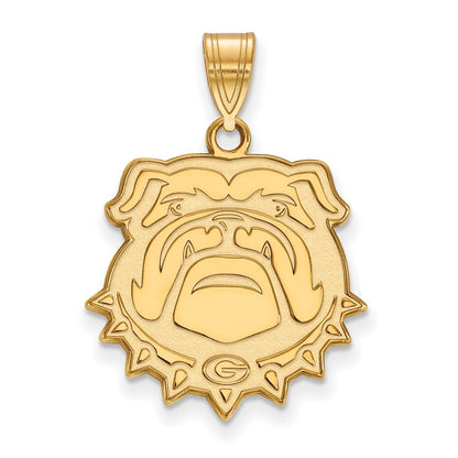 10K Yellow Gold Logoart University Of Georgia Bulldog Large Pendant
