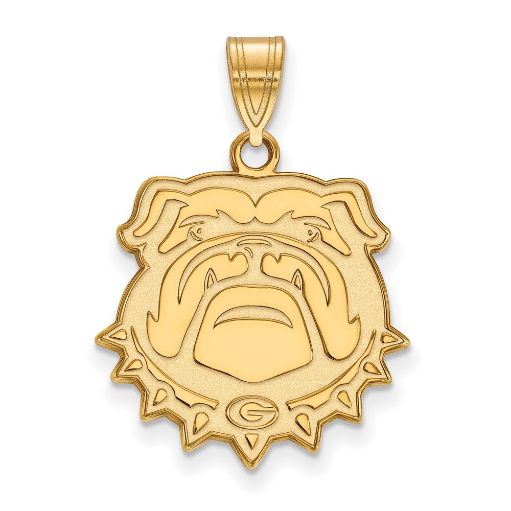 14K Yellow Gold Logoart University Of Georgia Bulldog Large Pendant