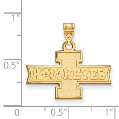 14K Yellow Gold Logoart University Of Iowa Hawkeyes Small Pendant