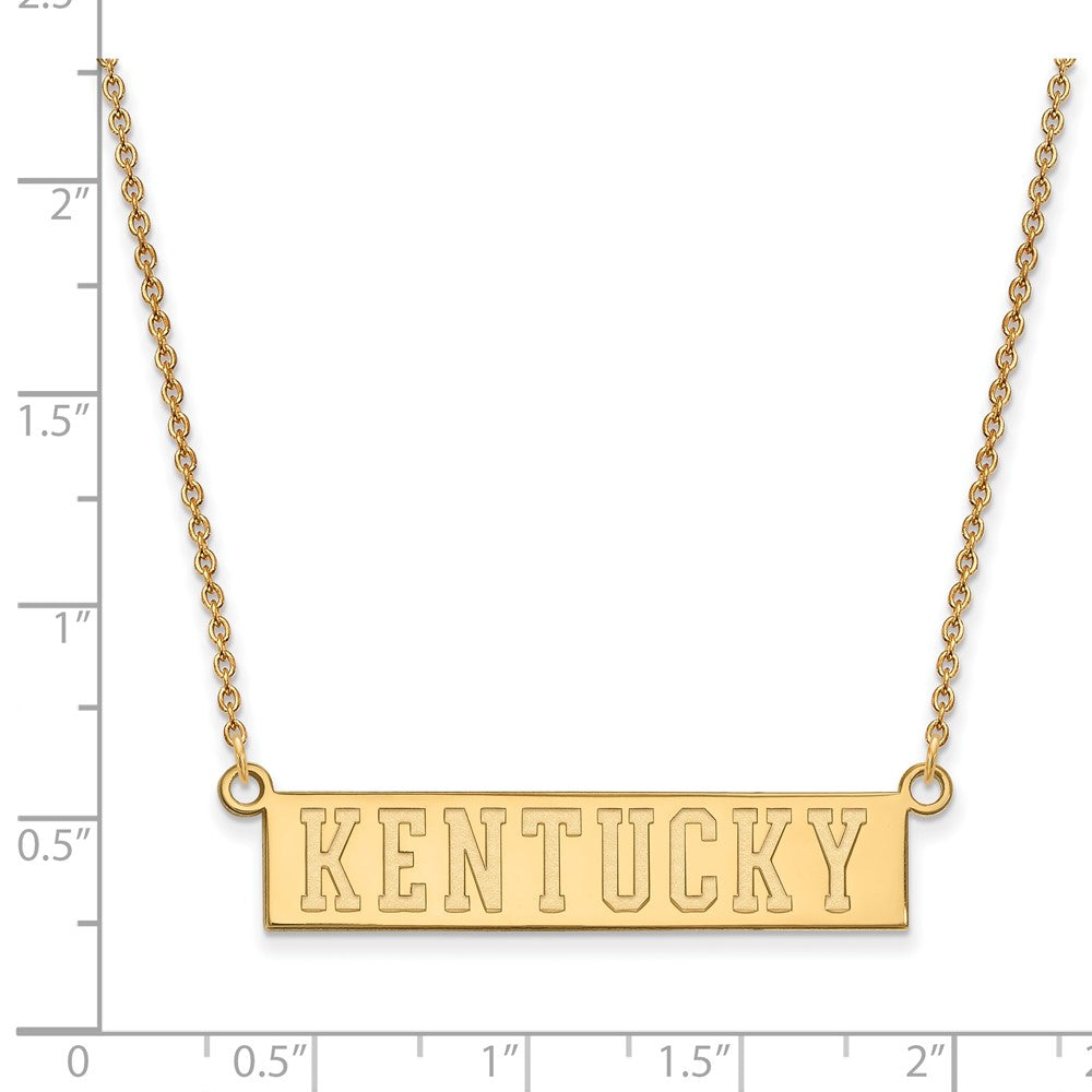 10K Yellow Gold Logoart University Of Kentucky Small Bar Pendant 18 Inch Necklace