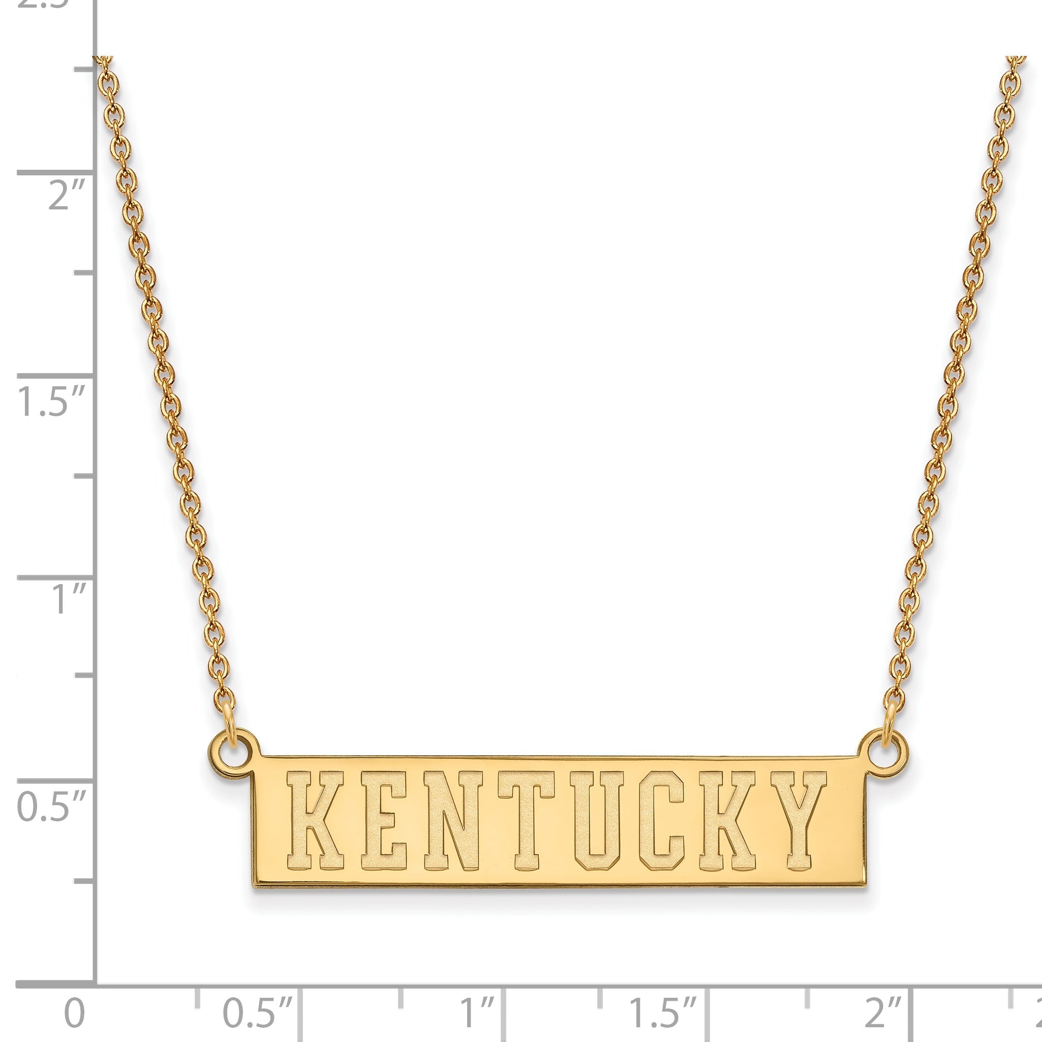 14K Yellow Gold Logoart University Of Kentucky Small Bar Pendant 18 Inch Necklace