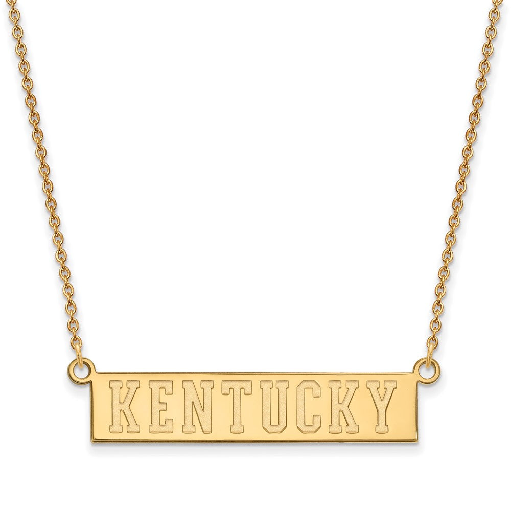 10K Yellow Gold Logoart University Of Kentucky Small Bar Pendant 18 Inch Necklace