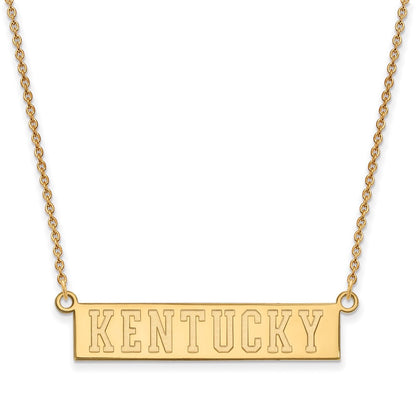 10K Yellow Gold Logoart University Of Kentucky Small Bar Pendant 18 Inch Necklace