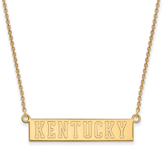 10K Yellow Gold Logoart University Of Kentucky Small Bar Pendant 18 Inch Necklace