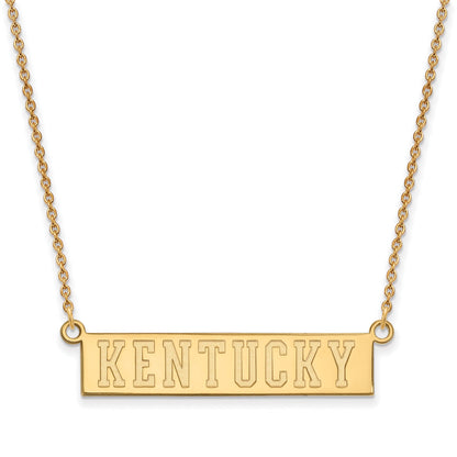 14K Yellow Gold Logoart University Of Kentucky Small Bar Pendant 18 Inch Necklace