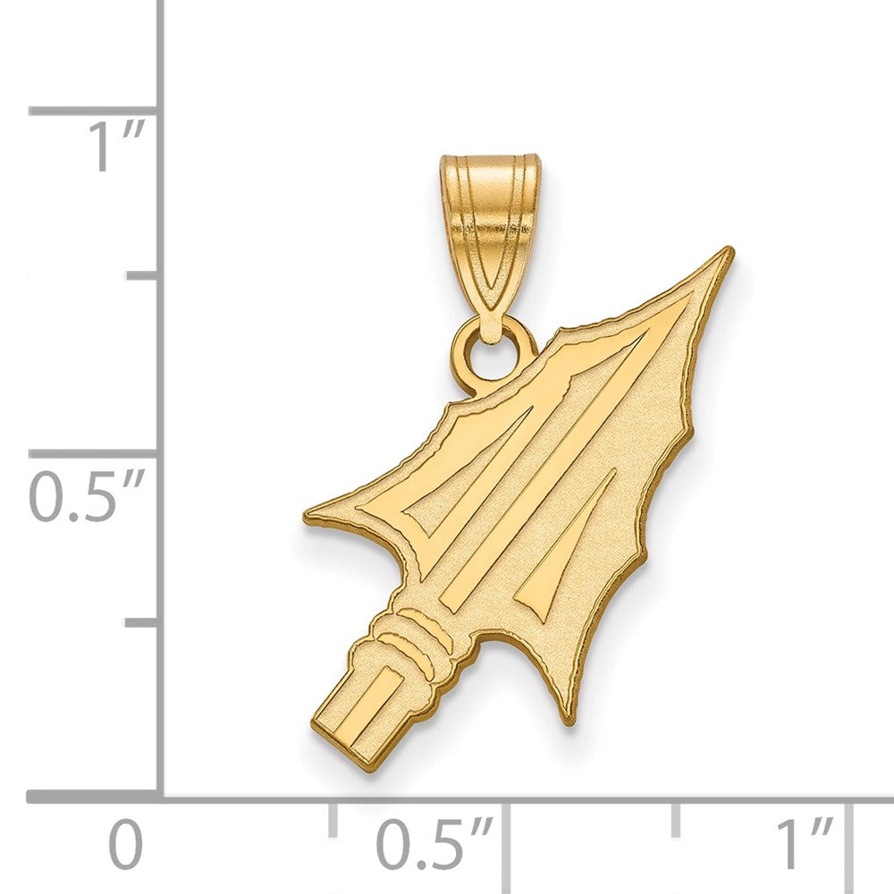 14K Yellow Gold Logoart Florida State University Arrow Large Pendant