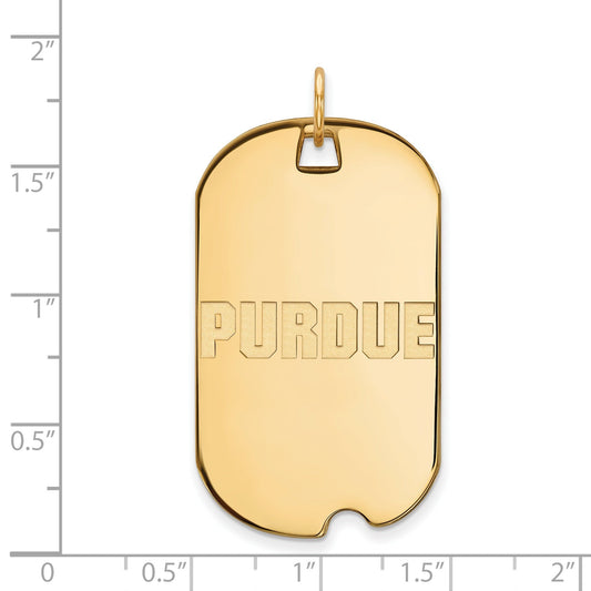 Gold Plated Sterling Silver Logoart Purdue University Block Type Large Dog Tag Pendant