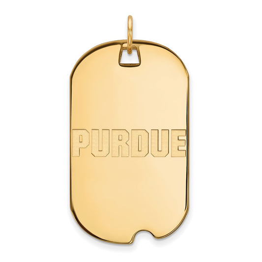 10K Yellow Gold Logoart Purdue University Block Type Large Dog Tag Pendant