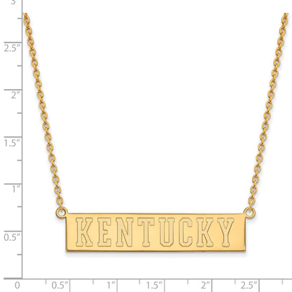 Gold Plated Sterling Silver Logoart University Of Kentucky Large Bar Pendant 18 Inch Necklace