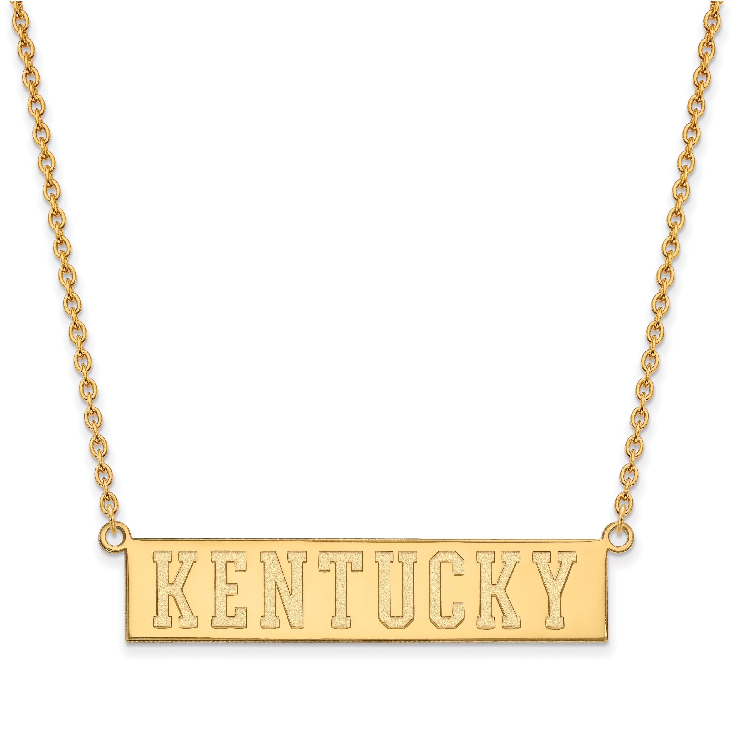 Gold Plated Sterling Silver Logoart University Of Kentucky Large Bar Pendant 18 Inch Necklace
