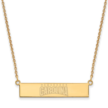 Gold Plated Sterling Silver Logoart University Of South Carolina Small Bar 18 Inch Necklace