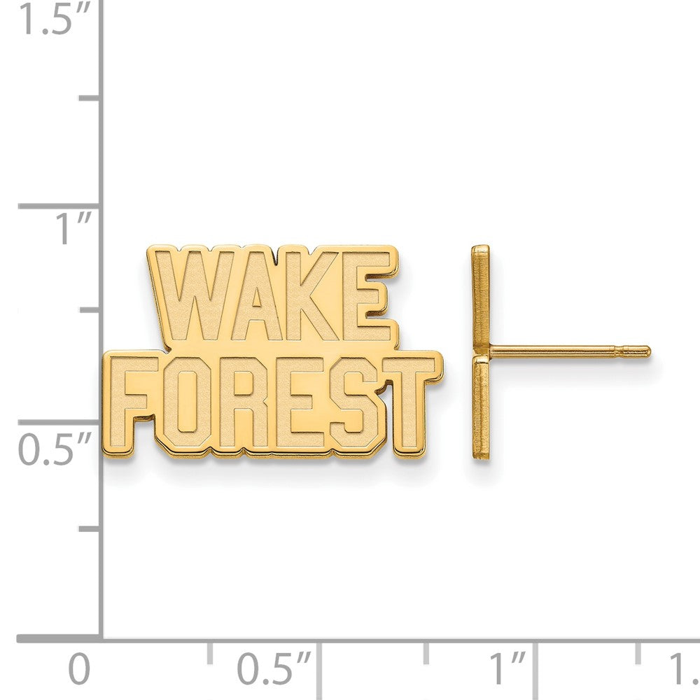 14K Yellow Gold Logoart Wake Forest University W F Small Post Earrings