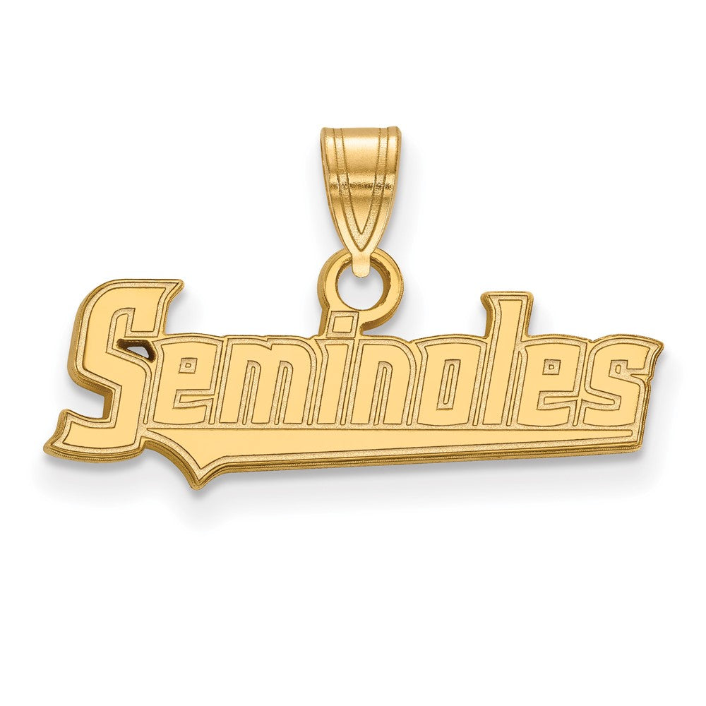 14K Yellow Gold Logoart Florida State University Seminoles Script Small Pendant