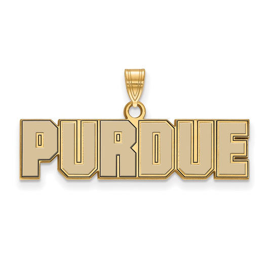 Gold Plated Sterling Silver Logoart Purdue University Block Type Small Enameled Pendant