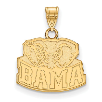 10K Yellow Gold Logoart University Of Alabama Elephant Small Pendant