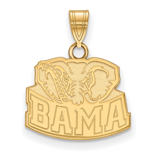 Gold Plated Sterling Silver Logoart University Of Alabama Elephant Small Pendant